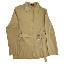 Salvatore Ferragamo Beige Wool Trench Coat Beige
