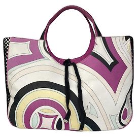 Bolsa de couro roxa Emilio Pucci Roxo