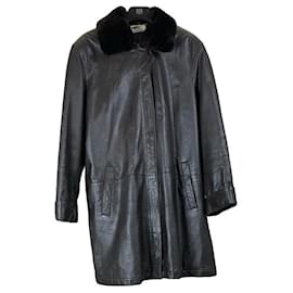 Givenchy Black Leather Coat Black