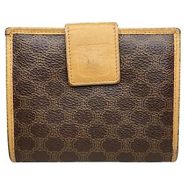 Céline Celine Triomphe Vintage Brown Leather Wallet Brown