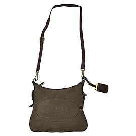 Sac à main en coton vert Prada Plexi Vert