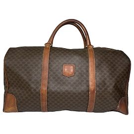 Céline Celine Brown Leather Travel Bag Brown