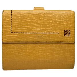 Loewe Puzzle Yellow Leather Wallet Yellow