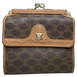 Céline Celine Triomphe Brown Leather Wallet Brown