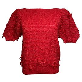 Rote Wollstrickware von Yves Saint Laurent Rot