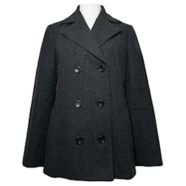 Burberry-BURBERRY Trench coats T.International L Wool-Dark grey