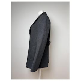 Burberry-BURBERRY Trench coats T.International L Wool-Dark grey