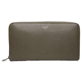 Céline Celine Triomphe Anthracite Leather Wallet Dark grey