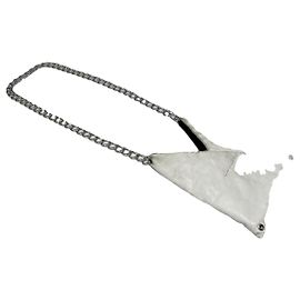 MM6 White Leather Handbag White
