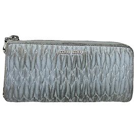 Miu Miu Blue Leather Wallet Blue