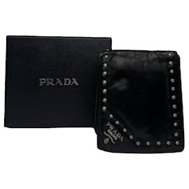 Prada Black Leather Wallet Black