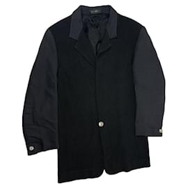 Versace schwarze Polyesterjacke Schwarz