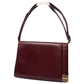 Givenchy 4G Burgundy Leather Handbag Dark red