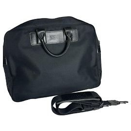 Issey Miyake Black Leather Handbag Black