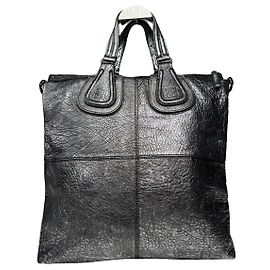 Bolso de cuero plateado Givenchy Nightingale Plata