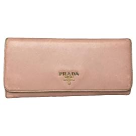 Prada Diagramme Pink Leather Wallet Pink