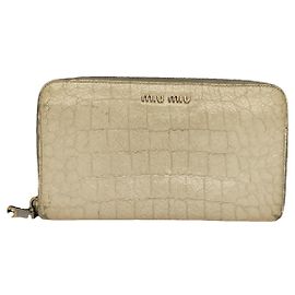 Miu Miu White Leather Wallet White