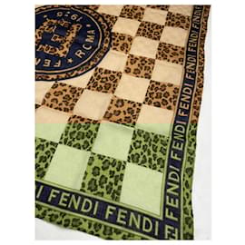 Fendi-FENDI Scarves T.  Silk-Brown