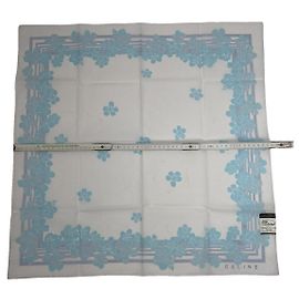 Céline Celine White Silk Scarf White