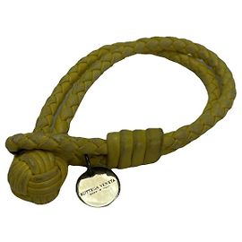 Pulsera de cuero amarillo Bottega Veneta Amarillo