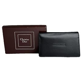 Dior schwarze Lederhandtasche Schwarz