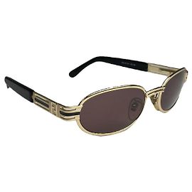 Fendi schwarze Metallsonnenbrille Schwarz
