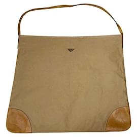Bolsa de algodão bege Prada Bibliothèque Bege