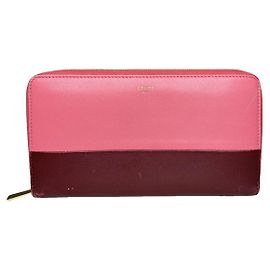 Céline Celine Pink Leather Wallet Pink