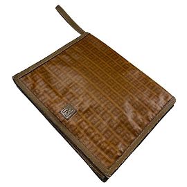 Fendi Baguette Brown Leather Clutch Bag Brown