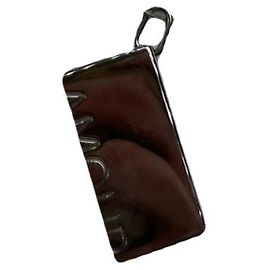Colar de aço prateado Hermès Prata
