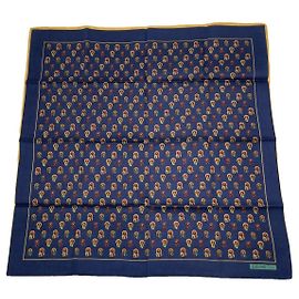Céline Cachecol de seda navy Celine Azul marinho