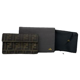 Billetera de algodón marrón Fendi Baguette Castaño