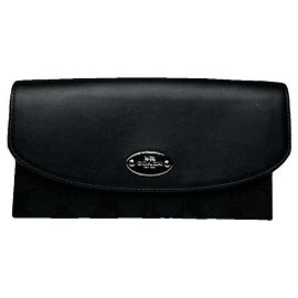 Portafoglio in pelle nera Coach Nero