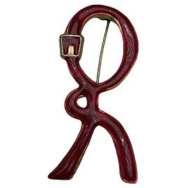 Autre Marque ROBERTA DI CAMERINO Rote Metallnadeln und Brosche Rot