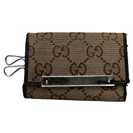 Bolso de algodón beige Gucci Horsebit 1955 Beige