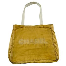 Bolso de mano de algodón amarillo Chanel Deauville Amarillo