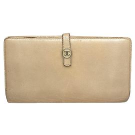 Chanel Timeless/Classique Beige Leather Wallet Beige