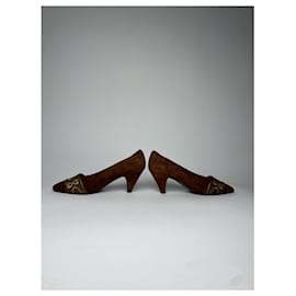 Saint Laurent-SAINT LAURENT Heels T.EU 35.5 Leather-Brown