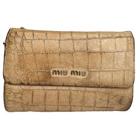 Miu Miu Beige Leather Wallet Beige