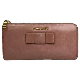 Miu Miu Pink Leather Wallet Pink