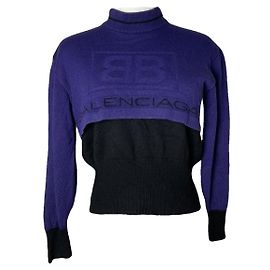 Schwarze Wollstrickware von Balenciaga Schwarz