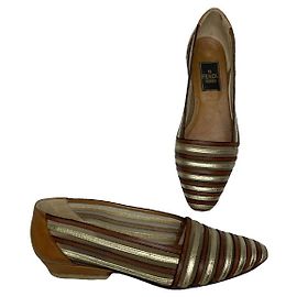 Fendi Sapatilha de Couro Marrom Marrom