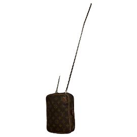 Bolsa de mão de couro marrom Amazon Louis Vuitton Marrom