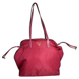 Prada Diagramme Pink Polyester Handbag Pink