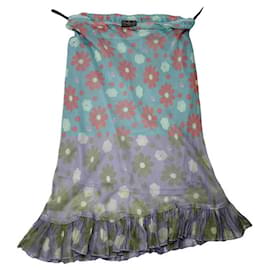 Fendi-FENDI Skirts T.International M Silk-Turquoise