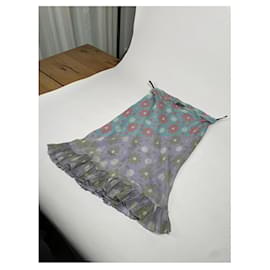 Fendi-FENDI Skirts T.International M Silk-Turquoise