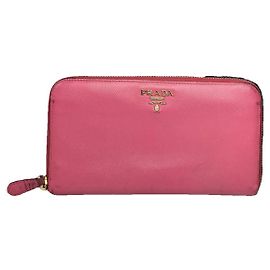 Prada Pink Leather Wallet Pink