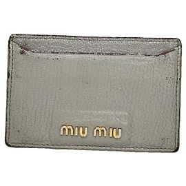 Bolsa de couro cinza Miu Miu Cinza