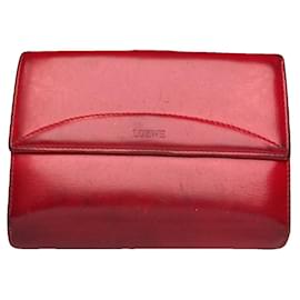 Loewe Red Leather Wallet Red
