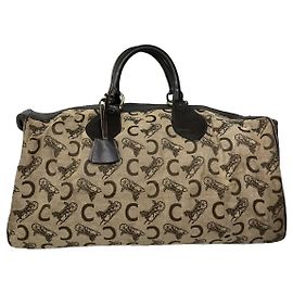 Céline Bolsa de viagem em algodão Celine Brown Marrom